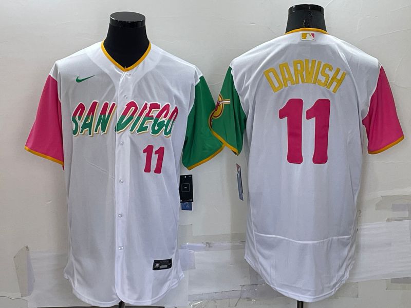 Men San Diego Padres #11 Darvish White City Edition Elite Nike 2022 MLB Jerseys->san diego padres->MLB Jersey